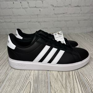 Adidas Grand Court Tennis Shoes Mens 11 Black White GW9196 New